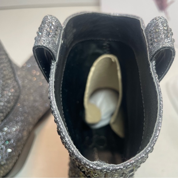 BNIB FIRST QUALITY Jessica Simpson Pewter Tamira 2 Rhinestone Ankle Boots 5.5M - Picture 7 of 15